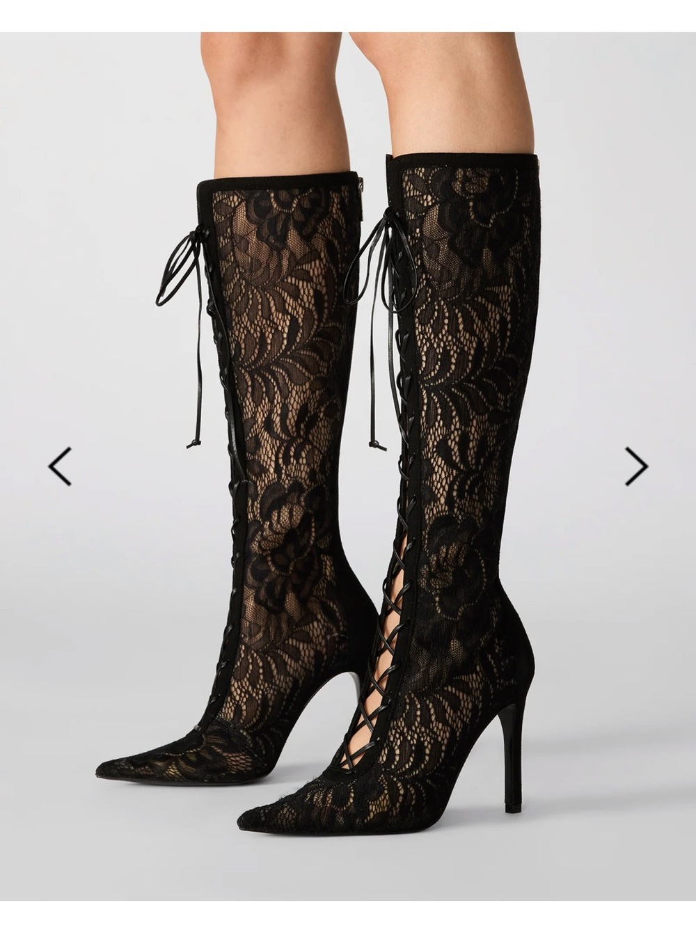 steve madden maxine black lace boot size 7.5